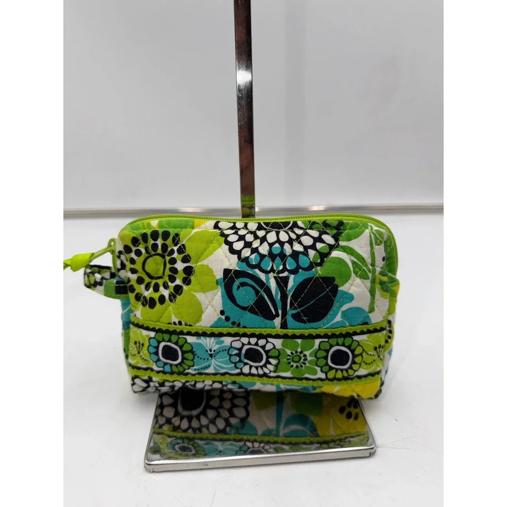 Vera Bradley Margarita Quilted Cotton Small Cosmetic Makeup Bag  Lime up